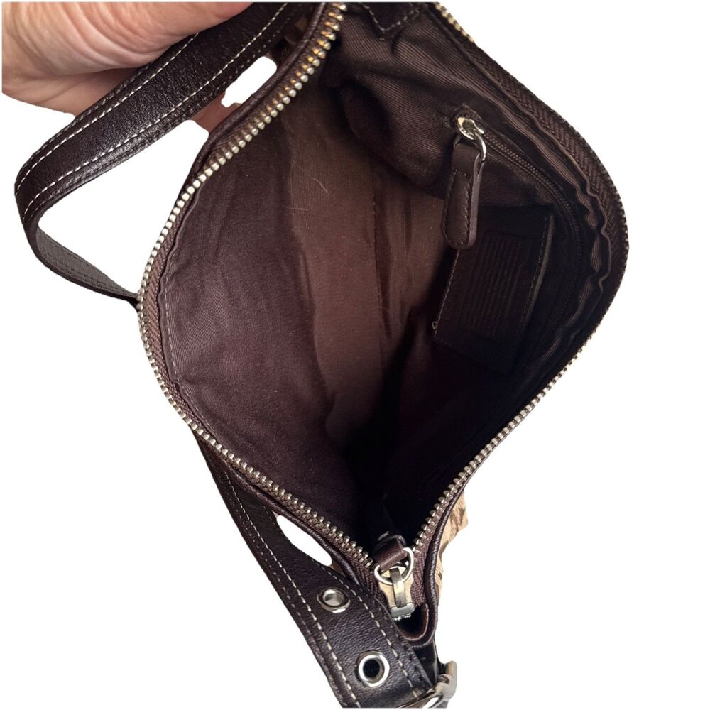 Coach Soho Demi Shoulder Bag Signature Tan Brown Red Suede Snake Y2K Vintage - Picture 7 of 15